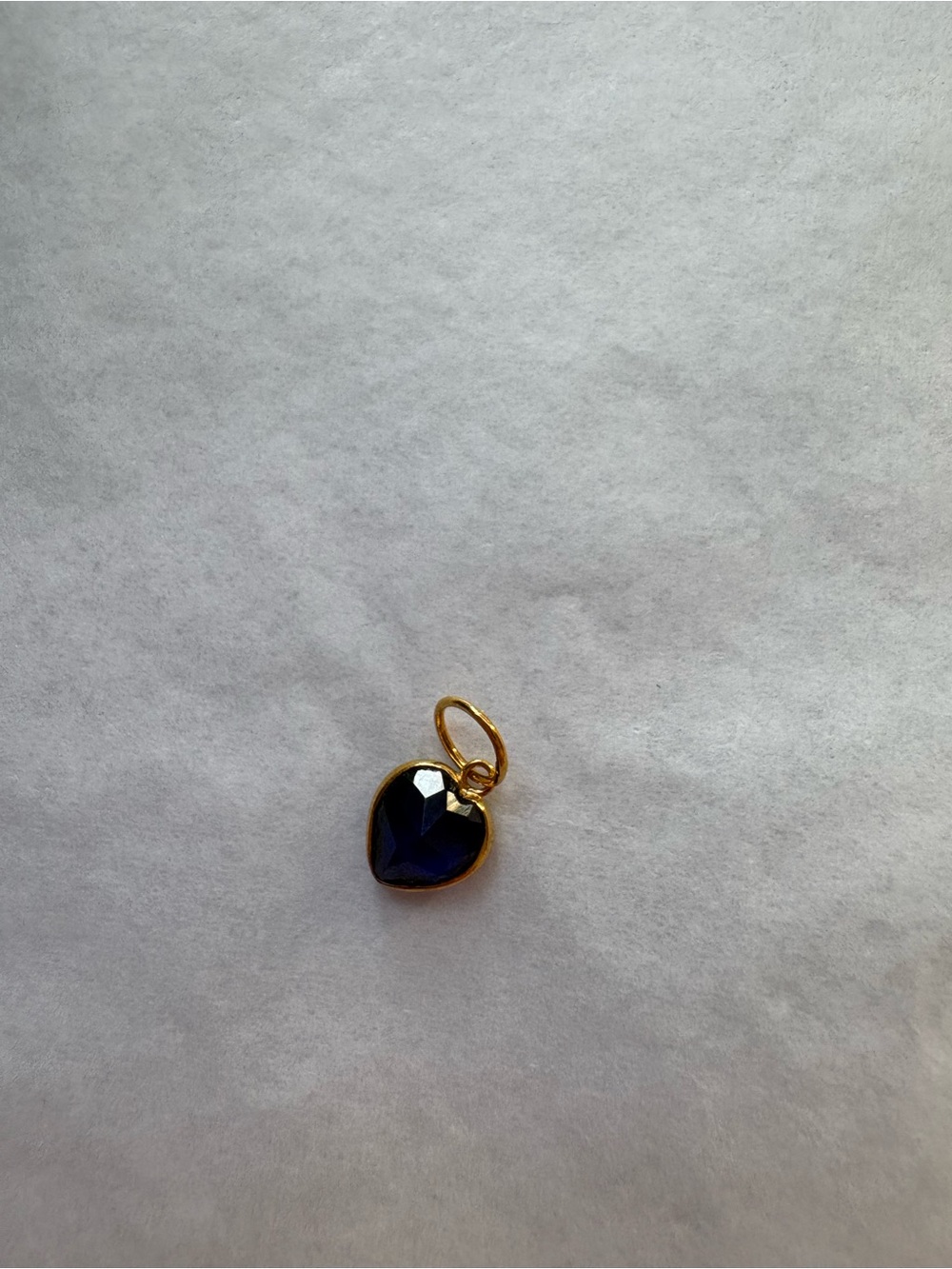 14k Gold Sapphire Heart Pendant - Picture 5 of 6